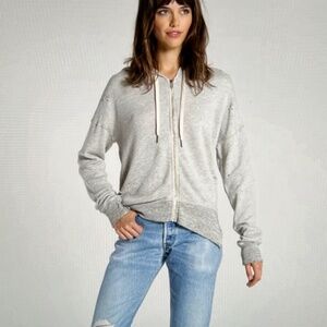 n:PHILANTHROPY Distressed Hendrix Zip-Up Hoodie Jacket Gray